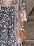 Greta | Full size printed dress with three quarter length sleeves and lace detail