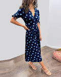 Soledad® | V-Neck Dress With Polka Dots
