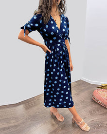 Soledad® | V-Neck Dress With Polka Dots