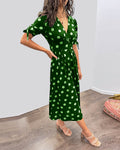 Soledad® | V-Neck Dress With Polka Dots