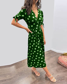 Soledad® | V-Neck Dress With Polka Dots