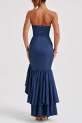 Lindsay® | Sexy off-shoulder maxi dress with a slim fit and irregular hem