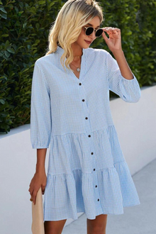 Silvia® | Checked V-Neck Dress