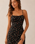 Laura Polka Split Midi Dress