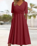 Hannah® | Women'S Short-Sleeved Wrap Dress, Elegant And Versatile