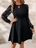 Reina® | Long sleeve lace mini dress with cutouts