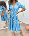 Soledad® | V-Neck Dress With Polka Dots