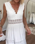 Yolaina® | V-neck lace tank dress