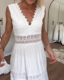 Yolaina® | V-neck lace tank dress