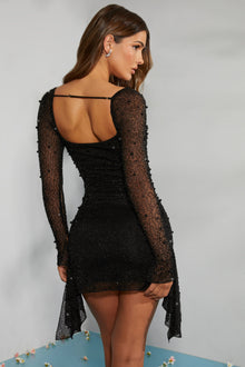 Valeria® | Dress with pearls and elegant long sleeves
