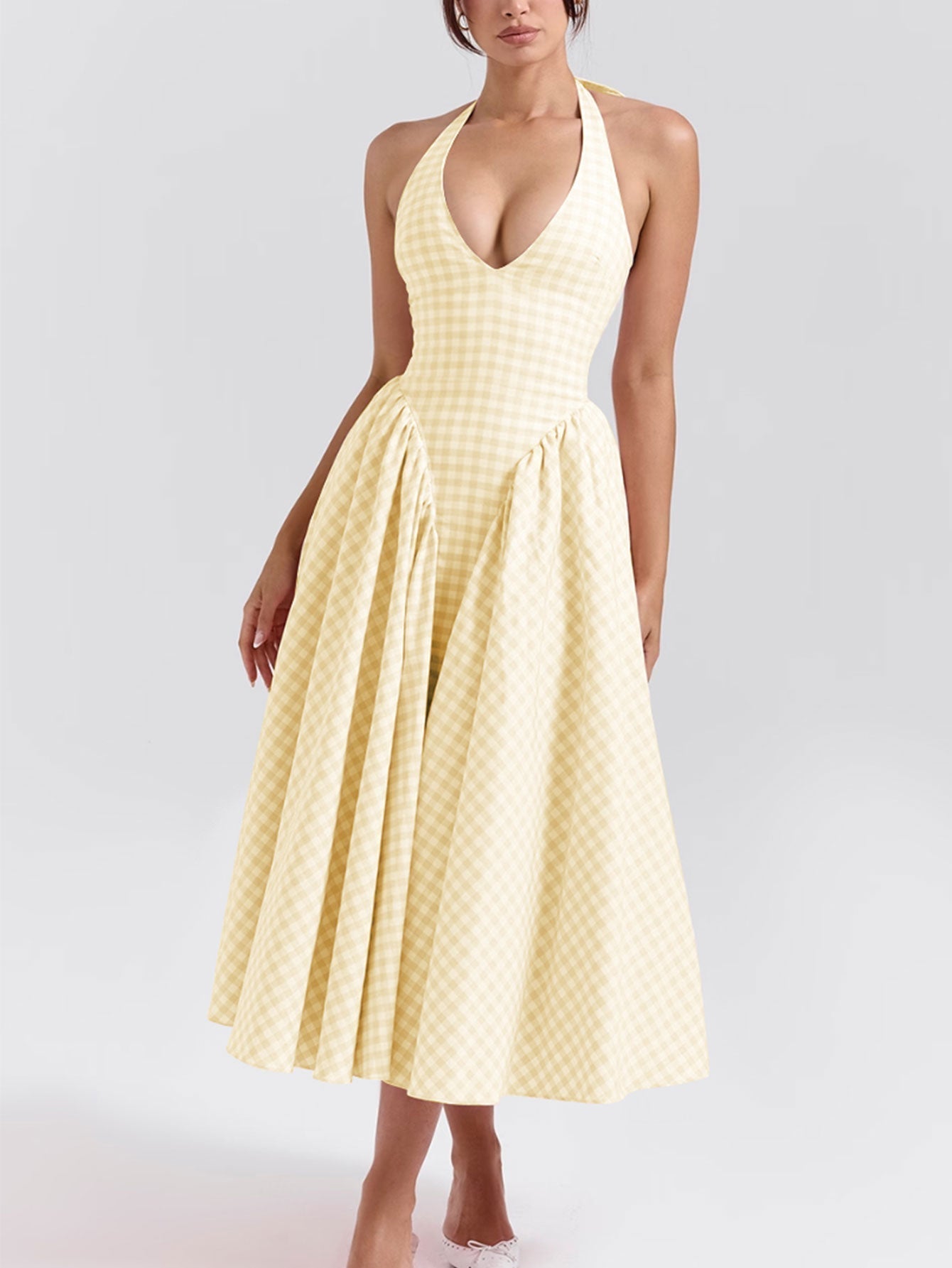 Naomi® | Midi Dress With Deep V-Neck