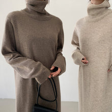 Alba® | Warm sweater dress with long sleeves and stand-up collar