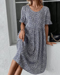 Matilde® | Elegant Round Neck Dress With Floral Print