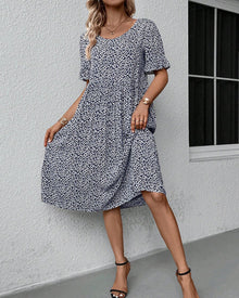 Matilde® | Elegant Round Neck Dress With Floral Print