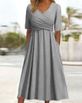Hannah® | Women'S Short-Sleeved Wrap Dress, Elegant And Versatile