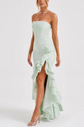 Lindsay® | Sexy off-shoulder maxi dress with a slim fit and irregular hem