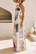 Belinda® | Casual vintage geometric print dresses, ripple patchwork print