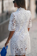 Fiorella® | Reason To Smile crochet lace mini dress