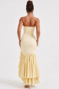 Lindsay® | Sexy off-shoulder maxi dress with a slim fit and irregular hem