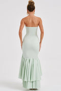 Lindsay® | Sexy off-shoulder maxi dress with a slim fit and irregular hem