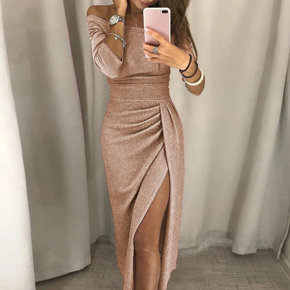 Paola® | Women's high-waisted off-the-shoulder party dress