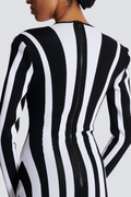 Berta® | Long-Sleeved Striped Mini Knit Dress