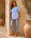 Amelia V-neck Short-sleeved Shirt Blouse