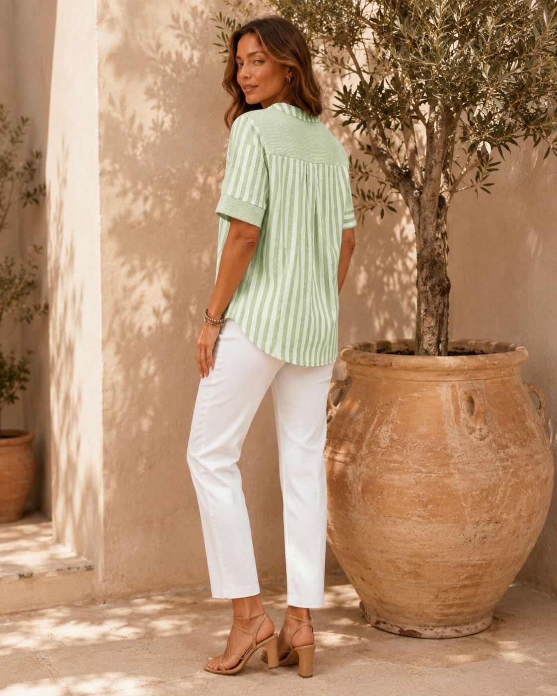 Amelia V-neck Short-sleeved Shirt Blouse