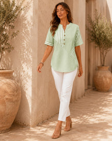 Amelia V-neck Short-sleeved Shirt Blouse