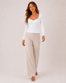 Bianca Square Collar Long Sleeve Top