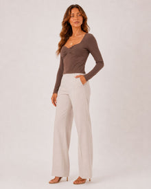 Bianca Square Collar Long Sleeve Top