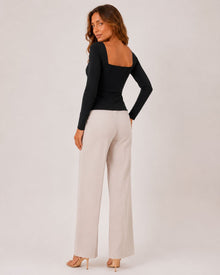 Bianca Square Collar Long Sleeve Top