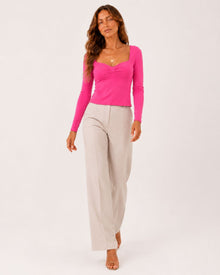 Bianca Square Collar Long Sleeve Top