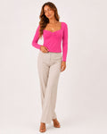 Bianca Square Collar Long Sleeve Top