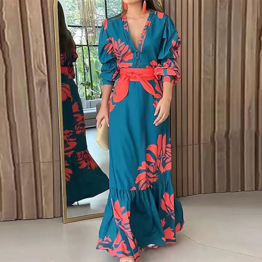Iris Boho Style Fashion Printed Long Sleeve Dress