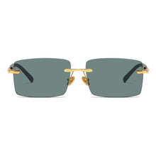 Crystal Lens Rimless Sunglasses