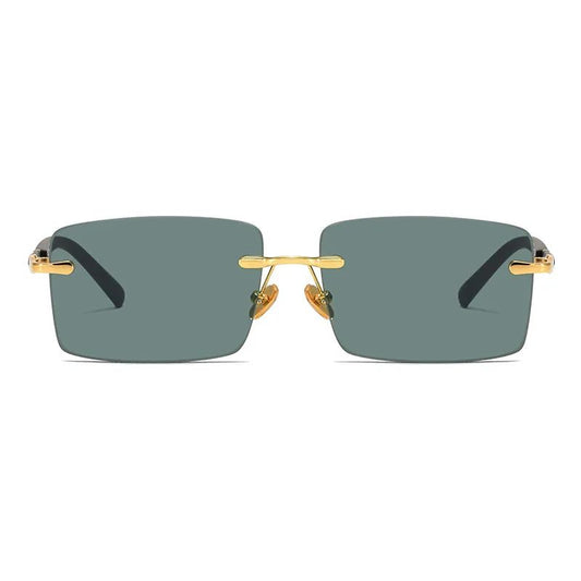 Crystal Lens Rimless Sunglasses