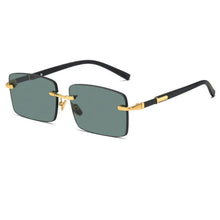 Crystal Lens Rimless Sunglasses