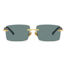 Crystal Lens Rimless Sunglasses