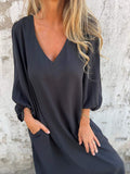 Teresa® | Elegant women's V-neck maxi dress
