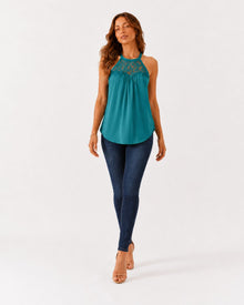 Dahlia Summer Lace Halter Tops