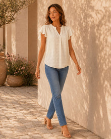 Eliana Dot Flowy Shirt Top