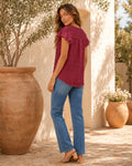 Eliana Dot Flowy Shirt Top
