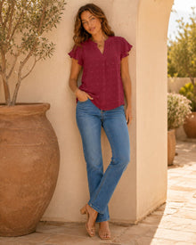 Eliana Dot Flowy Shirt Top