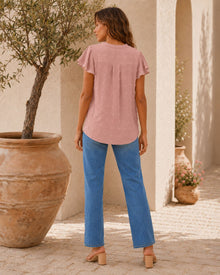 Eliana Dot Flowy Shirt Top