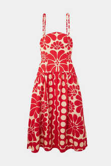 Soledad® | Red Spaghetti Strap Maxi Dress With Floral Print