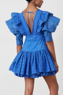 Rosalía® | Backless Mini Dress With Ruffles And A Plunging Neckline
