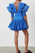 Rosalía® | Backless Mini Dress With Ruffles And A Plunging Neckline