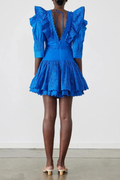 Rosalía® | Backless Mini Dress With Ruffles And A Plunging Neckline