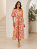 Isla One-Shoulder Floral Maxi Dress